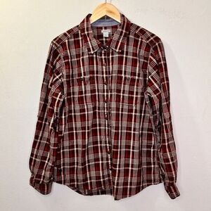 CARHARTT Plaid Flannel Shirt Long Sleeves Button Front Women's size L 12-14‎